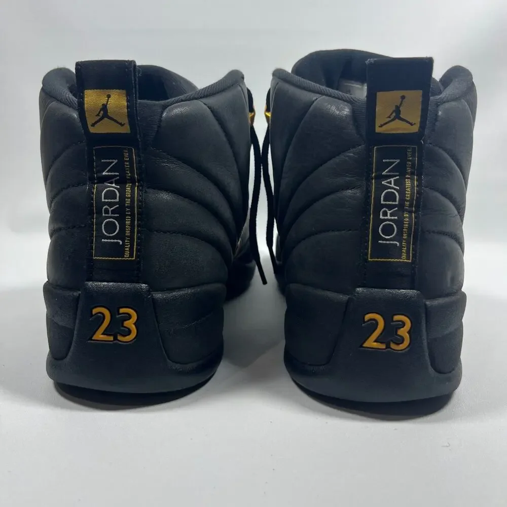 NIKE Air Jordan 12 Sneakers Mens 11.5 Retro Black Taxi Leather CT8013-071 Black